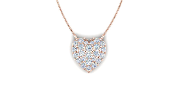Charity Heart Shape Pavé Diamond Pendant (0.50cttw.)