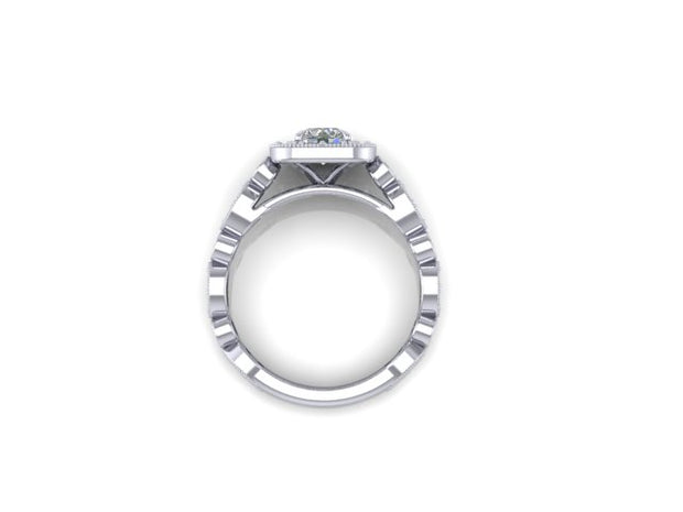 Famous Cushion Halo Diamond Engagement Ring (1.27cttw.)