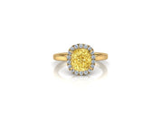 Beam Cushion Yellow Sapphire & Diamond Halo Ring (3.75cttw.)