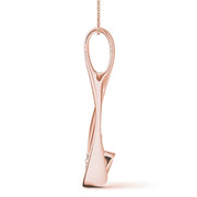 14K Rose Gold 7/8 ct tw Solitaire Diamond Pendant