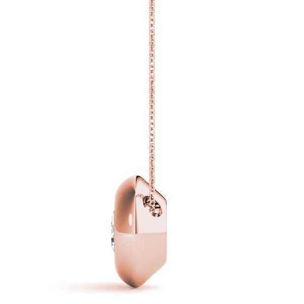 14K Rose Gold 1 ct tw Solitaire Diamond Pendant