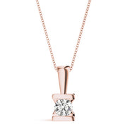 18K Rose Gold 1 ct tw Solitaire Diamond Pendant