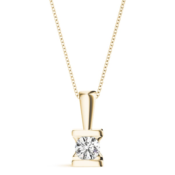 18K Yellow Gold 1 ct tw Solitaire Diamond Pendant