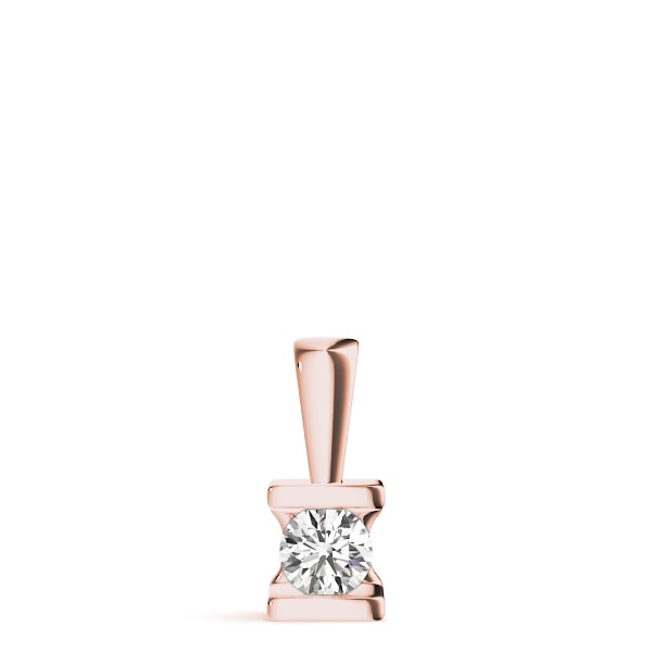 14K Rose Gold 1 ct tw Solitaire Diamond Pendant