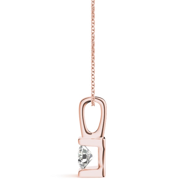 14K Rose Gold 1 ct tw Solitaire Diamond Pendant