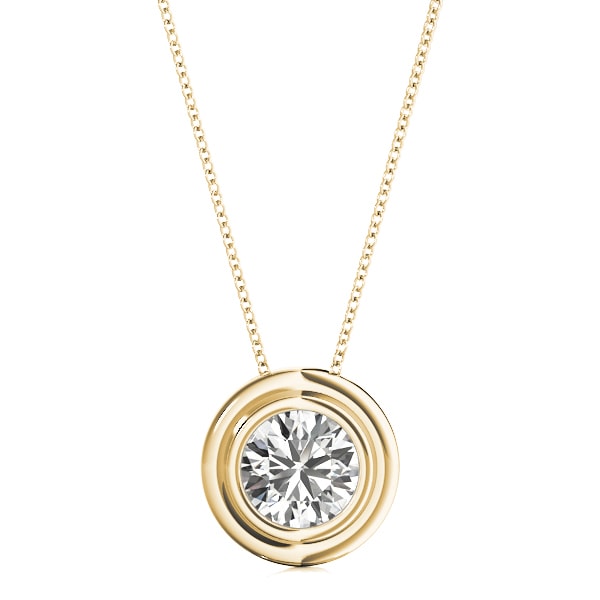18K Yellow Gold 1 ct tw Solitaire Diamond Pendant