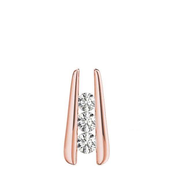 18K Rose Gold 1 ct tw Three Stone Diamond Pendant