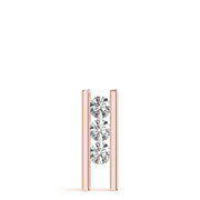 18K Rose Gold 1 ct tw Three Stone Diamond Pendant