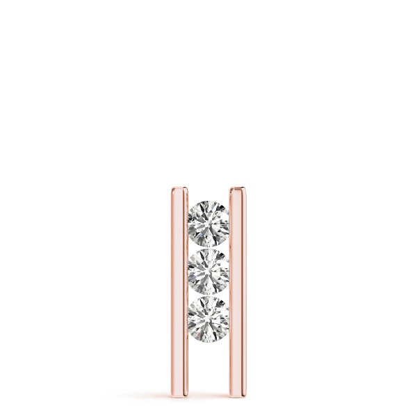 18K Rose Gold 1 ct tw Three Stone Diamond Pendant