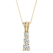 18K Yellow Gold 1 ct tw Three Stone Diamond Pendant