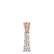 18K Rose Gold 1 ct tw Three Stone Diamond Pendant