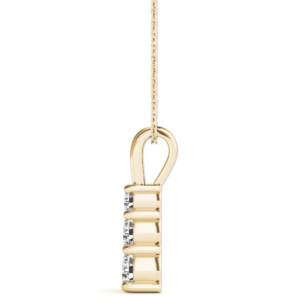 14K Yellow Gold 1 ct tw Three Stone Diamond Pendant