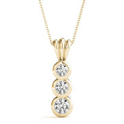 18K Yellow Gold 1/2 ct tw Three Stone Diamond Pendant