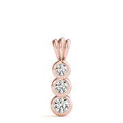 14K Rose Gold 1/2 ct tw Three Stone Diamond Pendant
