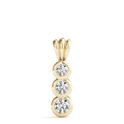 14K Yellow Gold 1/2 ct tw Three Stone Diamond Pendant