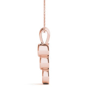 18K Rose Gold 1/2 ct tw Three Stone Diamond Pendant