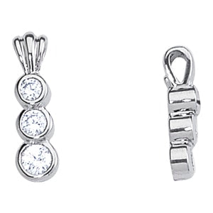 Platinum 1/2 ct tw Three Stone Diamond Pendant