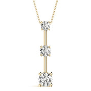 18K Yellow Gold 1 ct tw Three Stone Diamond Pendant