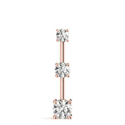 18K Rose Gold 1 ct tw Three Stone Diamond Pendant
