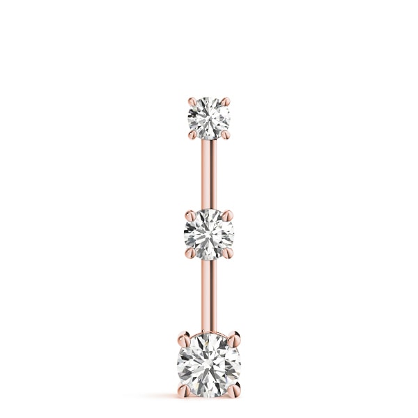 18K Rose Gold 1 ct tw Three Stone Diamond Pendant