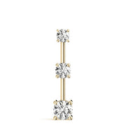 14K Yellow Gold 1 ct tw Three Stone Diamond Pendant