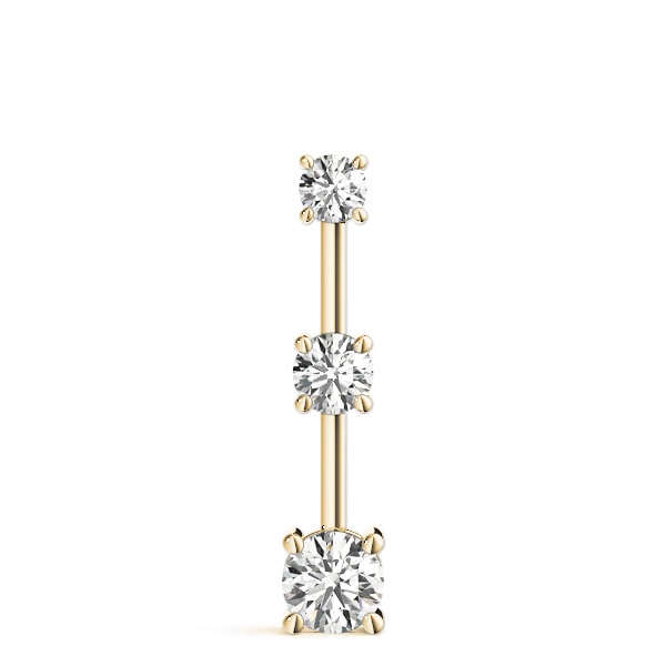 14K Yellow Gold 1 ct tw Three Stone Diamond Pendant