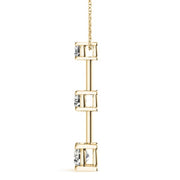 14K Yellow Gold 1 ct tw Three Stone Diamond Pendant