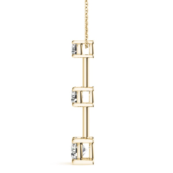 18K Yellow Gold 1 ct tw Three Stone Diamond Pendant
