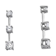 14K White Gold 1 ct tw Three Stone Diamond Pendant