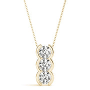 18K Yellow Gold 1 ct tw Three Stone Diamond Pendant