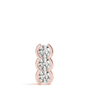 18K Rose Gold 1 ct tw Three Stone Diamond Pendant