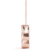 14K Rose Gold 1 ct tw Three Stone Diamond Pendant