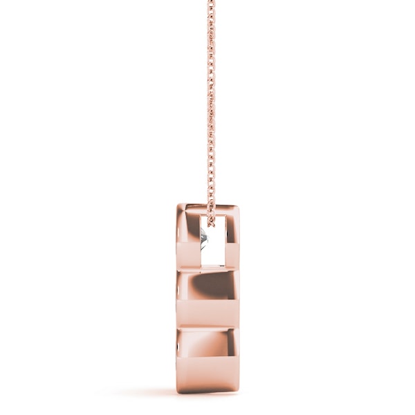 14K Rose Gold 1 ct tw Three Stone Diamond Pendant