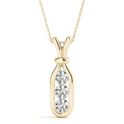 18K Yellow Gold 1/2 ct tw Three Stone Diamond Pendant