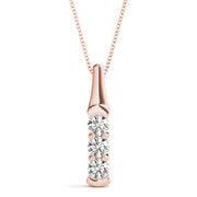 14K Rose Gold 1 ct tw Three Stone Diamond Pendant