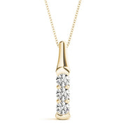 14K Yellow Gold 1 ct tw Three Stone Diamond Pendant
