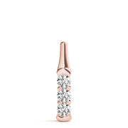 14K Rose Gold 1 ct tw Three Stone Diamond Pendant