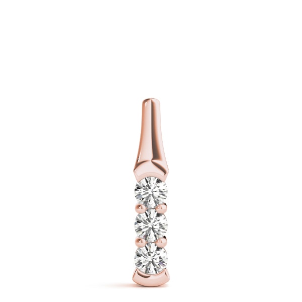 14K Rose Gold 1 ct tw Three Stone Diamond Pendant