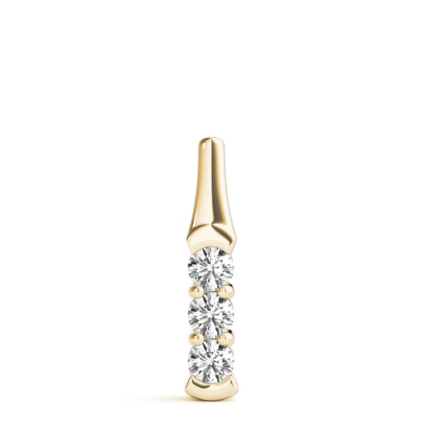 18K Yellow Gold 1 ct tw Three Stone Diamond Pendant