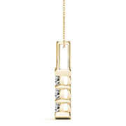 18K Yellow Gold 1 ct tw Three Stone Diamond Pendant