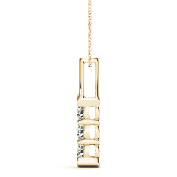 18K Yellow Gold 1 ct tw Three Stone Diamond Pendant