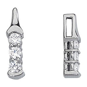 18K White Gold 1 ct tw Three Stone Diamond Pendant
