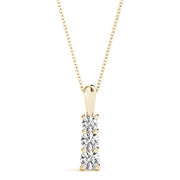 18K Yellow Gold 1/3 ct tw Three Stone Diamond Pendant
