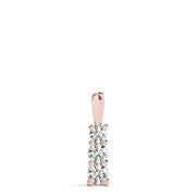 18K Rose Gold 1/3 ct tw Three Stone Diamond Pendant
