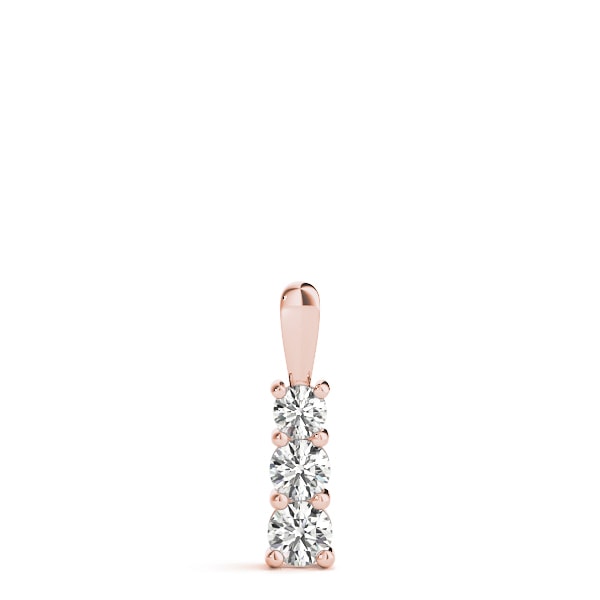 18K Rose Gold 1/3 ct tw Three Stone Diamond Pendant