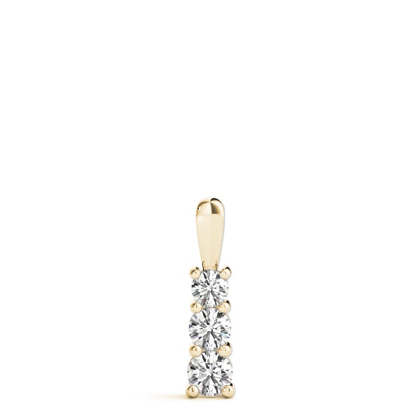 18K Yellow Gold 1/3 ct tw Three Stone Diamond Pendant