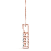 14K Rose Gold 1/3 ct tw Three Stone Diamond Pendant