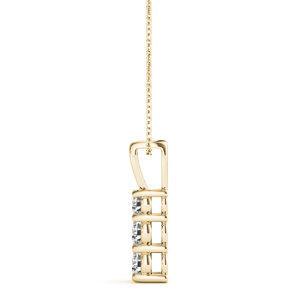 18K Yellow Gold 1/3 ct tw Three Stone Diamond Pendant