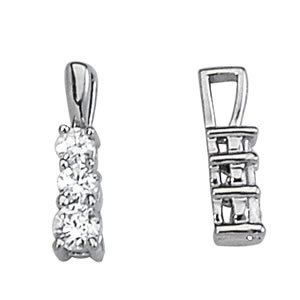 Platinum 1/3 ct tw Three Stone Diamond Pendant