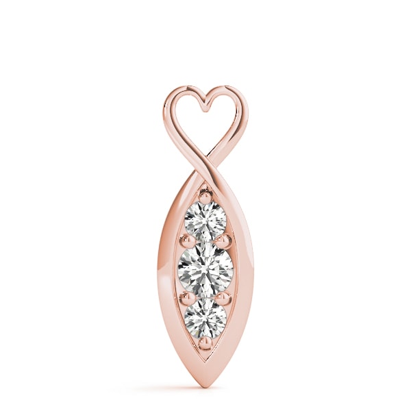 18K Rose Gold 1/2 ct tw Three Stone Diamond Pendant